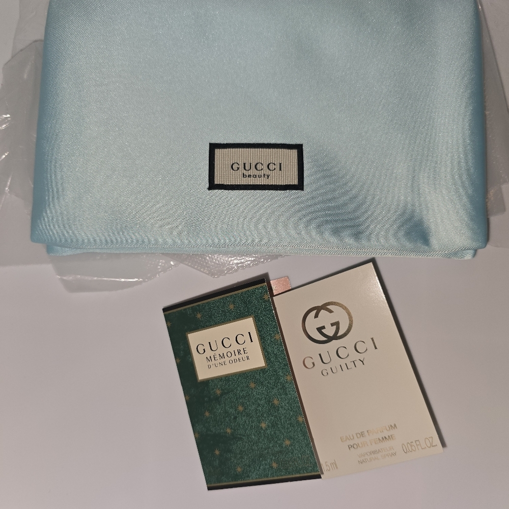 Gucci Beaury GWP Light Blue Flap Pouch